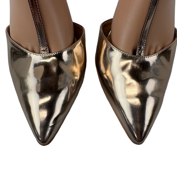 Naturalizer Womens 8.5W Rose Gold Astrid Pump T Strap Pointed Toe Heels - Picture 4 of 9